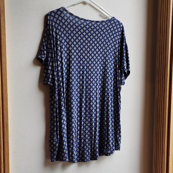 Land's End Geometric Print Scoop Neck Jersey Size Large - Picture 8 of 12